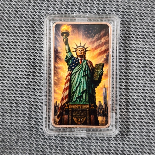 Colorized Donald Trump Patriotic Statue of Liberty 2026 One Ounce .999 Fine Copper American Legacy