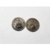 Image 1 : Two U.S. Seated Liberty Dimes: Coin Pin Engraved on Back "ELP" - 90% Silver 