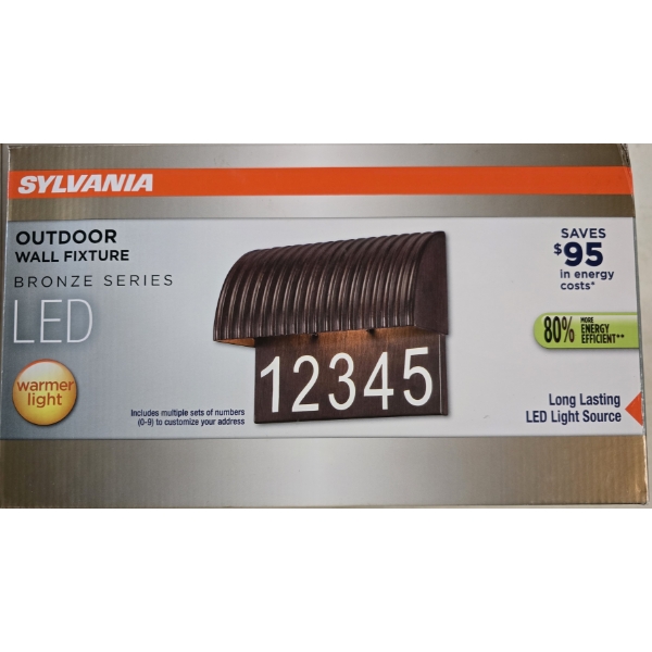 Sylvania Outdoor LED Lighted Wall Fixture with House Number - Bronze