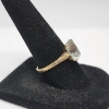 Image 2 : 10K Gold Cocktail Ring with Large Clear Gemstone - Size 7 - TW: 2.0g