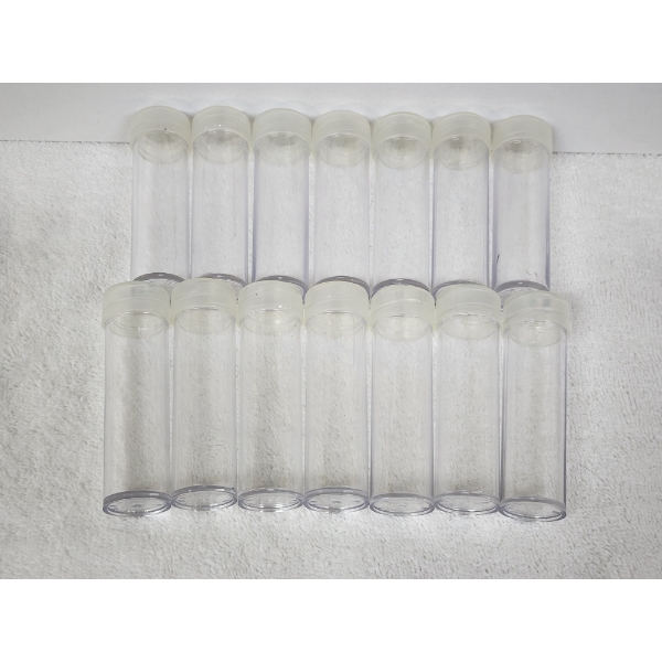 14 Clear Plastic Penny Tubes 