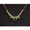 Image 2 : Gold-Tone Costume Necklace With Onyx & Clear Colored Stones