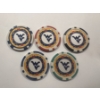 Image 1 : Rare West Virginia Mountaineers - Clay Poker Chip Set - Mint Condition - Complete Set 5 Chips