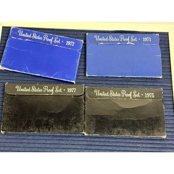 U.S. Proof Sets - 1972 -1971 - 1975 & 1977 - Includes Kennedy Half Dollars - Eisenhower Dollars - Qu