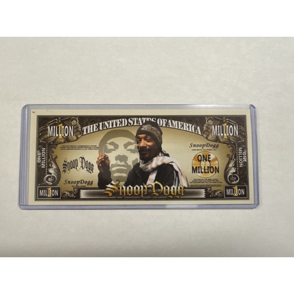 Original Snoop Dog One Million Dollar Bill - Mint In Protective Holder - Mint Condition