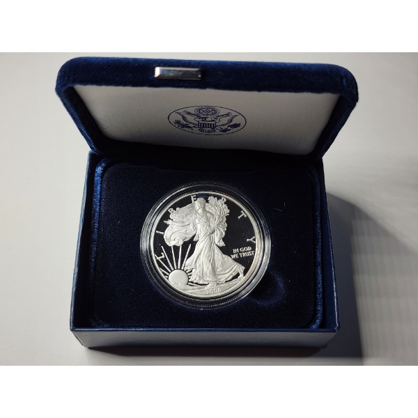 2008-W United States Mint American Eagle One Ounce .999 Fine Silver PROOF Coin ~ In Original Box