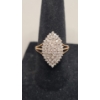 Image 1 : 14K Gold Women's Diamond Cluster Ring - Size 6.5 - Weight: 3.7g 