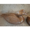 Image 2 : Louisville Home Pickup - 3 Pcs Carved Wooden Duck Figures - See Pics - Stained Dark Maple  Ex Cond

