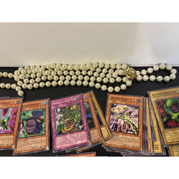 Yugi-Oh Cards & Costume Necklace with Pearl Beads