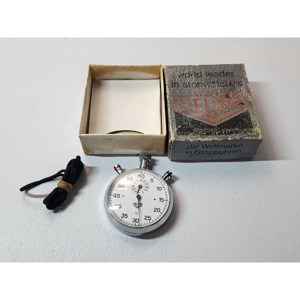 Vintage Heuer Stopwatch with Original Box