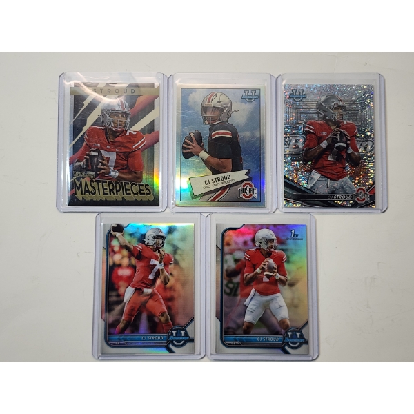(5) CJ Stroud Ohio State Football Trading Cards - 2022 Topps Bowman