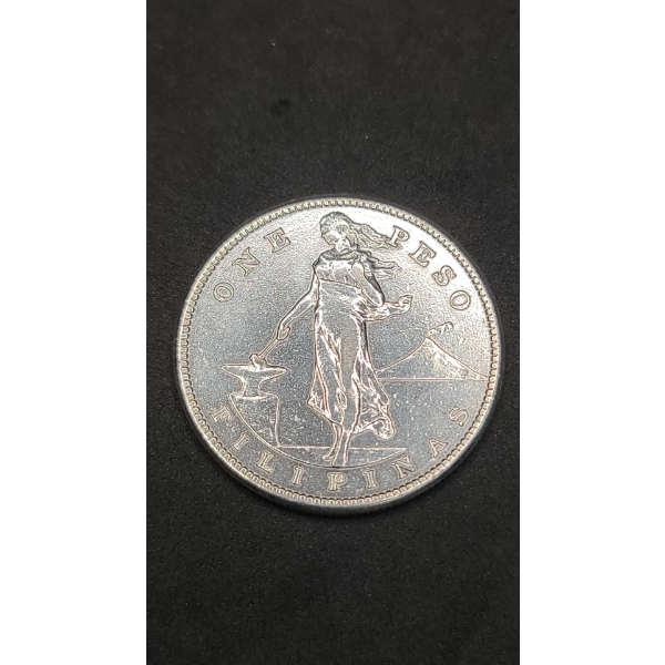1907 S Philippines 80% Silver 1 Peso Under U.S. Administration - ASW: 0.5144oz