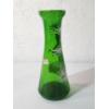Image 5 : Vintage Mary Gregory Hand-Painted Enamel Green Glass Vase With Gold Rim