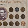Image 3 : Mostly Filled Lincoln Wheat-Ear Penny 1939-1958 Coin Collection Display Panel FV: $.19