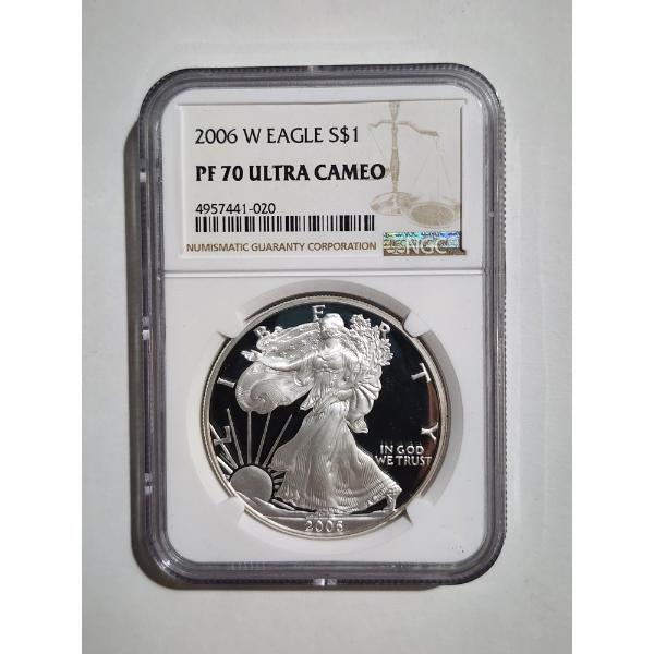 2006-W American 1 Oz Silver Eagle GRADED PF70 ULTRA CAMEO BY NGC ~ WEST POINT MINT