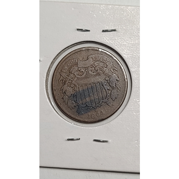 United States 1864 Large Motto Two-Cent Coin 