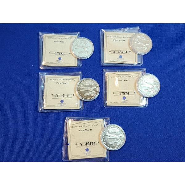 x5 World War II Pearl Harbor Commemorative $5 Coins