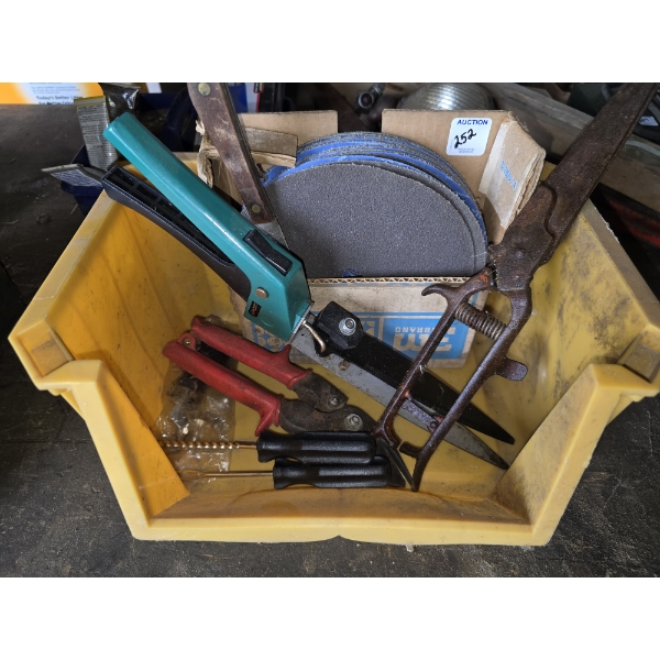 Assorted Tools and Sand Paper Rounds