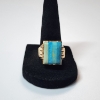 Image 1 : Stunning Vintage 10K Yellow Gold & Large Turquoise Stone Ring - Size 11 - Total Weight: 5.9g