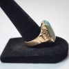 Image 2 : Stunning Vintage 10K Yellow Gold & Large Turquoise Stone Ring - Size 11 - Total Weight: 5.9g