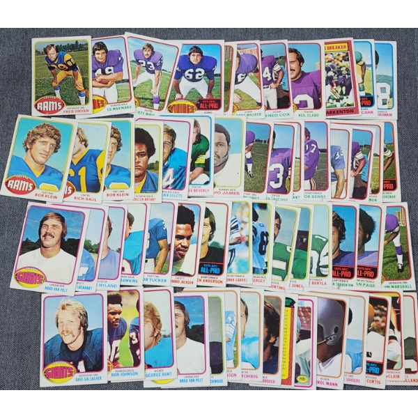 Large Lot of Over 40 Assorted 1976 Topps Football Trading Cards ~ 50 Year Old Cards! Stop in during 