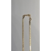 Image 3 : Vintage 14K Yellow Gold Herringbone 16" Chain Necklace With Bezel-set Round Diamond - Weight: 6.0g