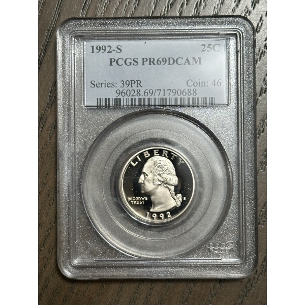 PCGS PR69 DCAM 1992-S Washington Quarter