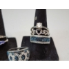 Image 4 : Six Assorted Sterling Silver Rings - Various Syles, Sizes, and Gemstones - Total Weight: 21.3g