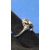 Image 3 : Women's 10K White Gold Art Deco Ring With Black/Clear Stone - Size: 6 - Weight: 2.4g