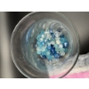 Image 1 : Glass Vase with a few Marbles - Blue Colored - Suction Hooks & Mask Strap Extenders