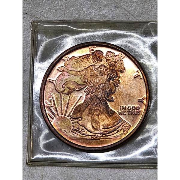 One AVDP Ounce of Copper with Protective Sleeve - Walking Liberty Design