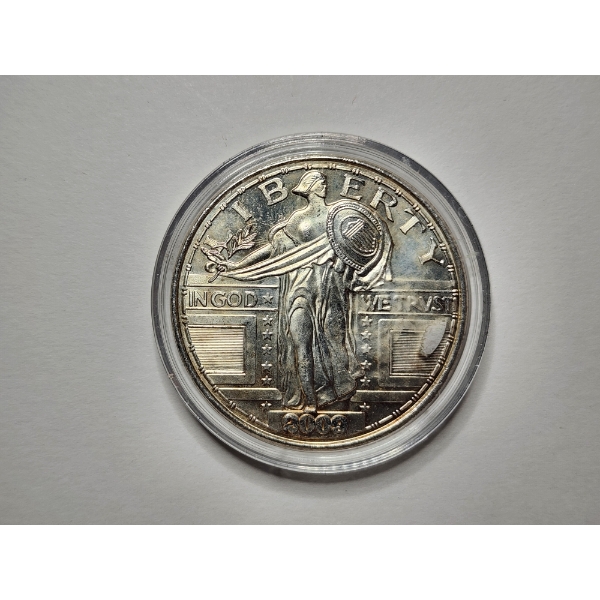 Standing Liberty One Ounce .999 Fine Silver Round in Protective Capsule
