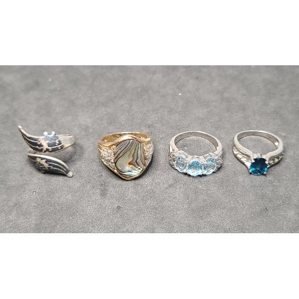 Assorted Sterling Silver Women's Rings - Weight: 21.6g