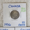 Image 2 : 1936, 1939, & 1962 Canada 10 Cents Silver Coins 80% Silver ASW 0.0600 oz Each
