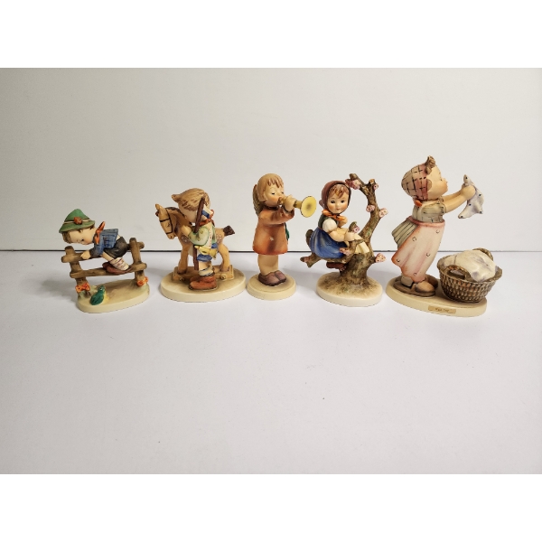 Lot of 5 Vintage Collectible Hummel Goebel Porcelain Figurines in Excellent Condition