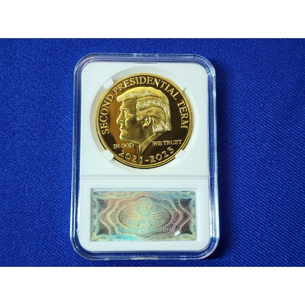 2021-2025 Donald Trump 2nd Presidential Term Gold-Tone Challenge Coin