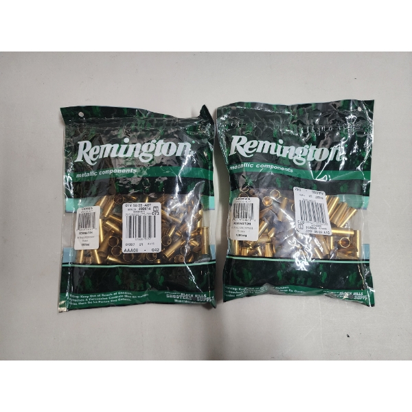 2 Brand New Sealed Bags of Remington 44 Mag Unprimed Brass Shellcases - 200 Total