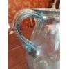 Image 3 : Hand Blown Blenko large Blue Tinted Seedy Glass Pitcher - 13" x 9" - Pontil At Bottom - In Excellent