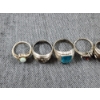 Image 3 : Six Assorted Sterling Silver Rings Ft. Lovely Stones & A BEAUTIFUL OPAL ~ Weighing 42.5 Grams Total