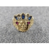 Image 1 : Solid 14K Yellow Gold Native American Tribal Chief Head Ring (7.3g)