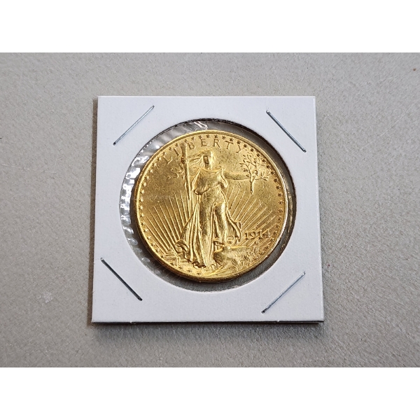 Stunning 1914-S U.S. Saint Gaudens Gold $20 Double Eagle