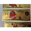 Image 5 : x5 Assorted PAC-MAN $100 999999 24K Gold Foil Banknotes Set w/ CoA
