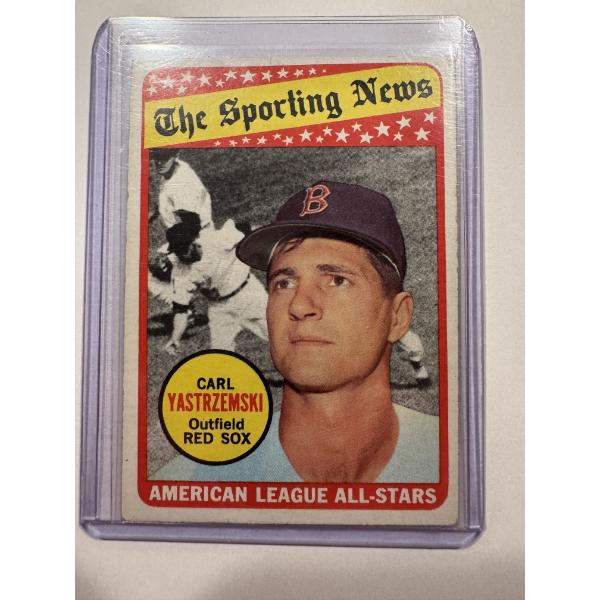 1969 Topps Carl Yastremski Sporting News All-Stars Baseball Card In Protective Holder - Great Card