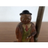 Image 3 : Vintage Wood Carved Man by Lamp Post Working Music Box - 10.5in