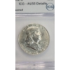 Image 2 : ICG 1962-D AU55 Details 90% Silver Franklin Half Dollar