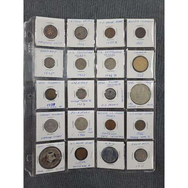 20 Count Asstd Coin Collection Ft. Foreign & US Collectibles Coins & Tokens - Casino Tokens & More!