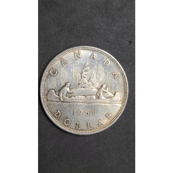 1961 Canadian 80% Silver "Voyageur" Dollar 