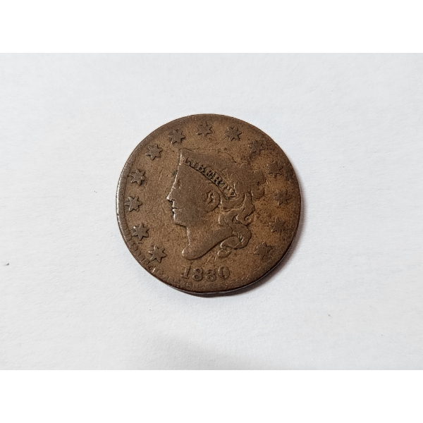 1830 Matron Head Large Cent Early U.S. Copper Large Penny 