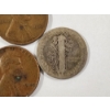 Image 5 : Lot of Assorted United States Coins Featuring Mercury Dime, Steel & Wheat Pennies ~ FV: $0.16