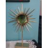 Image 2 : 2 Pc 16" Vase With Florals & Metal Decor Art ( 19" Blazing Star On Stand)